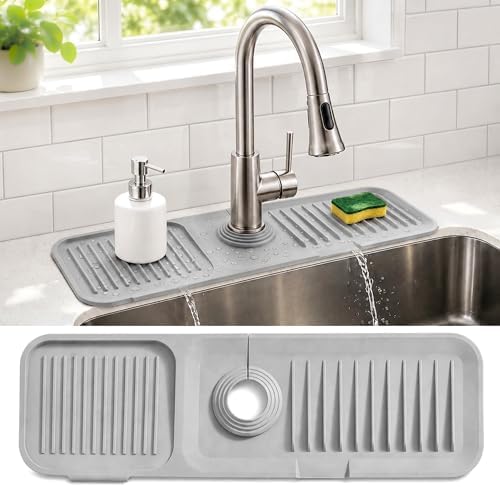 Kitchen Faucet Mat for Kitchen Sink, Silicone Splash Guard