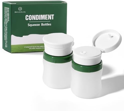 Condiment Squeeze Bottles, 1.3-oz salad dressing container to go, Leak