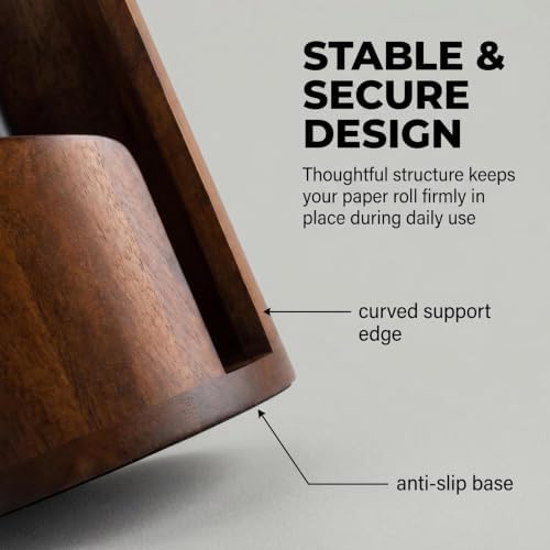 Wooden Paper Towel Holder, Brown, for Jumbo Rolls