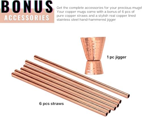 Kitchen Science Premium Hammered Copper Moscow w/Thumb Rest Mugs
