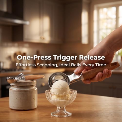 2 OZ Ice Cream Scoop with Trigger - Set of 2