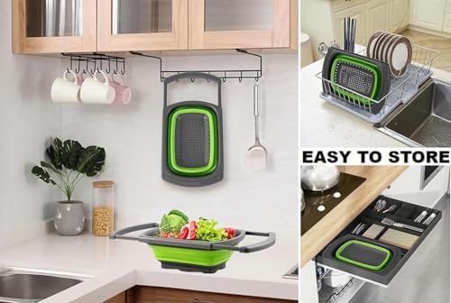Silicone Collapsible Colander Set – Foldable Over-The-Sink Kitchen