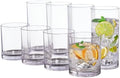 US Acrylic Classic Clear Plastic Reusable Drinking Glasses (Set of 8)