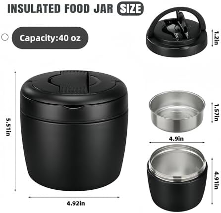 40oz Insulated Food Jar with Thermal Bag & Spoon