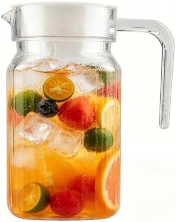 20oz Acrylic Small Pitcher with Lid and Handle, Jar Carafe for Ice