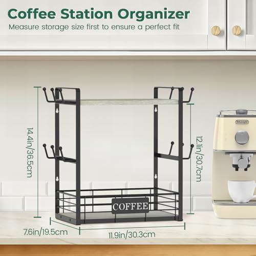 EsLuker.ly 2-Tier Coffee Mug Holder Tree, Light Grey