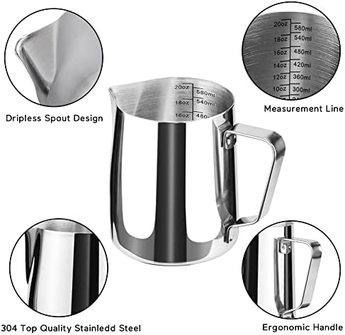Stainless Steel Milk Frothing Pitcher Cappuccino Pitcher Pouring Jug