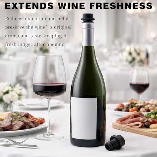 15-Pieces Vacuum Wine Stoppers Set, Silicone Reusable Bottle Sealers