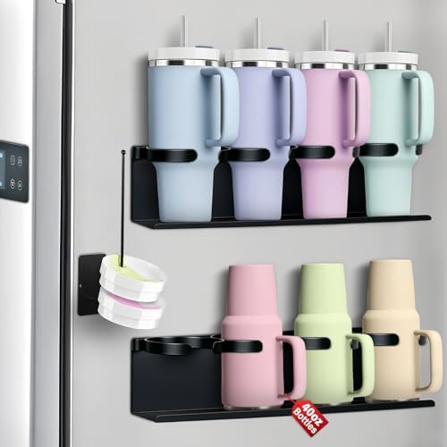 Magnetic Cup Holder for Fridge,8 Cups Water Bottle Organizer for
