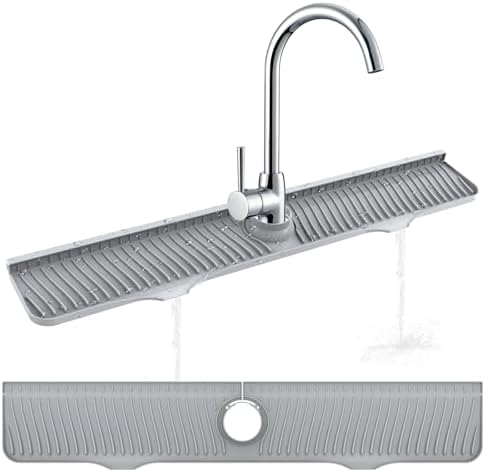 Kitchen Sink Splash Guard, 32"x 5.5", Silicone Faucet Splash Guard