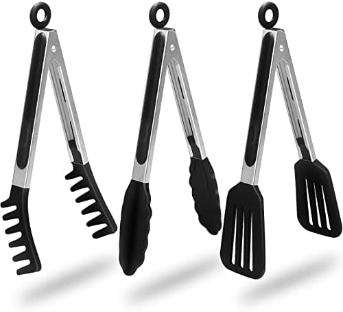 HST Silicone Kitchen Tongs, 3 Pack