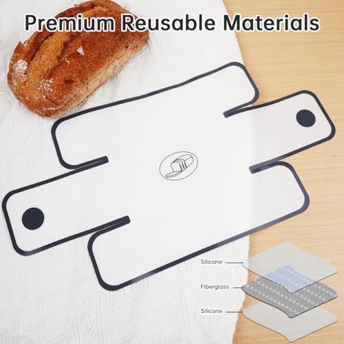 NiHome Silicone Bread Sling 4 Pack, Nonstick Reusable Loaf Pan Liner