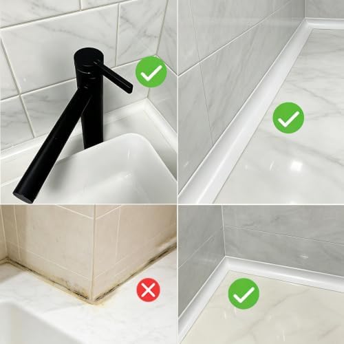Water Barrier for Sink,Shower Threshold Water Dam Barrier,Waterproof