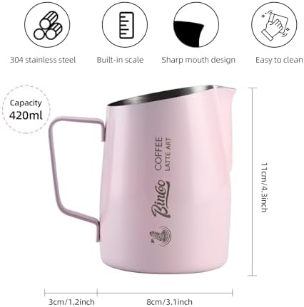 Milk Frothing Pitcher with Sharp Spout & Angled Rim – Precision latte