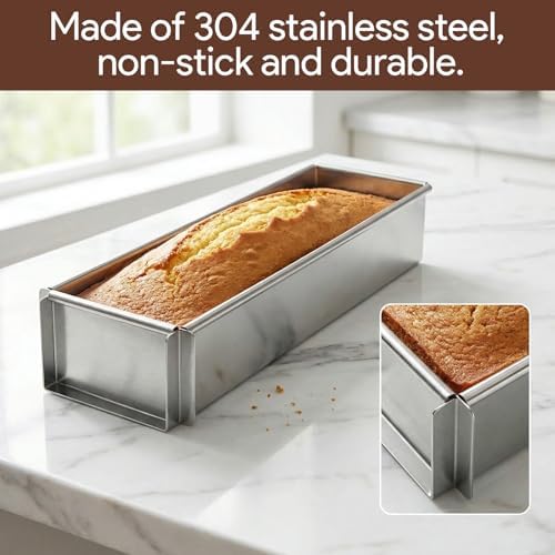 Tiramisu Pan, Rectangle Cake Pan with Removable Frame & Non-Stick