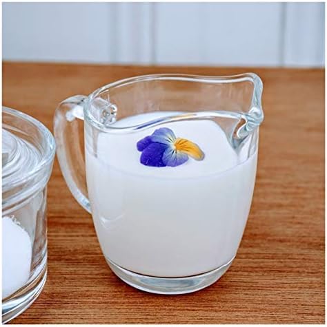 Glass Sugar and Creamer Coffee Set Kit Transparent Bowl with Lid Milk