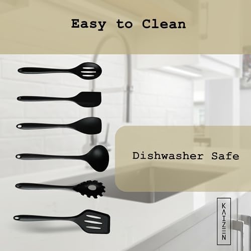 KAIZEN 6 Piece Silicone Utensils Set - All-Purpose Cooking Utensils
