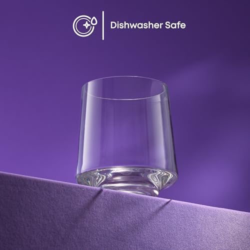 JoyJolt Sidney Double Old Fashioned Glasses Set of 4 | 11.5 oz Rocks