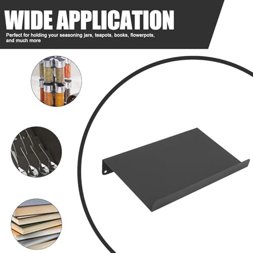 Vaguelly Black Aluminum Drawer Spice Organizer Rack Set for Jars