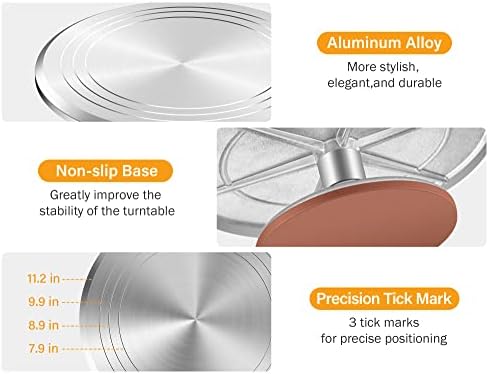 Kootek Aluminum Cake Turntable Decorating Set, 12-Inch