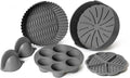 EM Set of 5 Silicone Air Fryer Liners with Egg Bite Mold, Waffle Mold