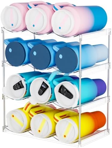 Yieach 4 Tier Stackable Water Bottle Organizer for Kitchen
