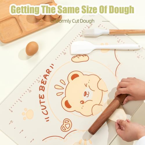 QELEG Non-Stick Silicone Baking Mat, Non Slip Pastry Mats Reusable