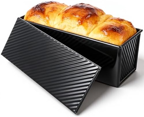 Pullman Loaf Pan with Lid 13x4 Inch, 2.2lb Carbon Steel Bread Pan