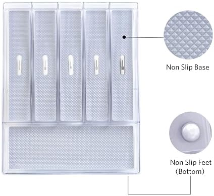 Glad Clear Plastic Silverware Drawer Organizer, 6 Compartments