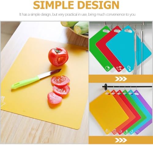 SOLUSTRE 4pcs Non-slip Plastic Cutting Board Set with Flexible