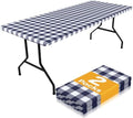 Smiry 6 Foot Picnic Table Cloth 2 Pack, Elastic Fitted Polyester