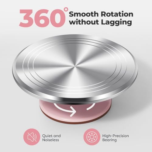 Kootek 12" Aluminum Cake Turntable Set