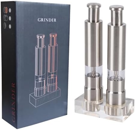 Stainless Steel Salt and Pepper Grinder Set