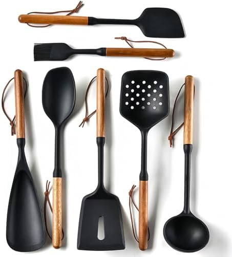 Silicone Cooking Utensil Set, Black