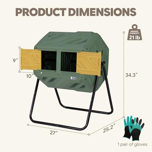Werph 43 Gal Outdoor Compost Bin, Grass Green