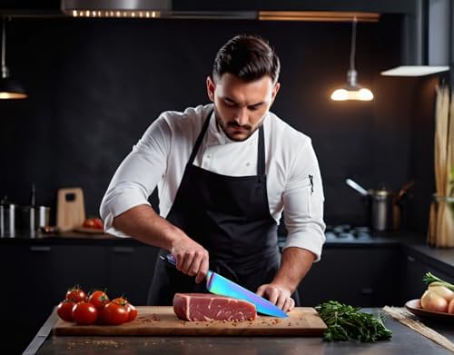 WELLSTAR Rainbow 14-Piece German Stainless Steel Knife Set