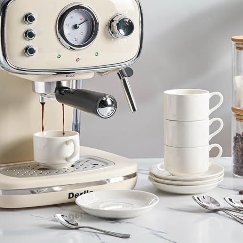 2.5 OZ Porcelain Stackable Espresso Cups with Saucers Set of 4