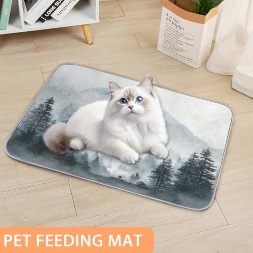 Dish Drying Mats for Kitchen Counter Misty Forest Mountain Landscape