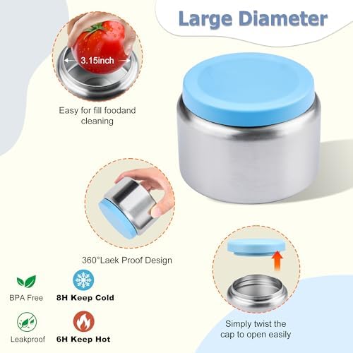 Bento Lunch Box for Kids with 8oz Soup Thermo, Leak-proof Lunch Food