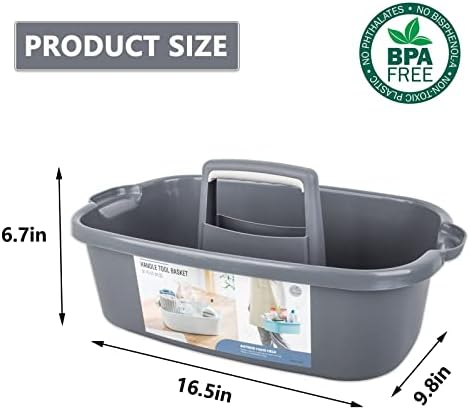JiatuA Large Cleaning Supplies Caddy, Dark Gray