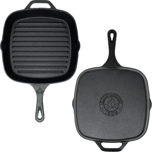 10.5 Inch Square Grill Pan Medium Pre-Seasoned Cast Iron