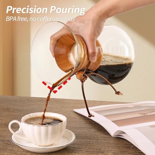 34 OZ Borosilicate Glass Pour Over Coffee Maker