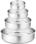 P&P CHEF Cake Pan Set for Baking, 4" + 6" + 8" + 9.5" Round Cake Pans