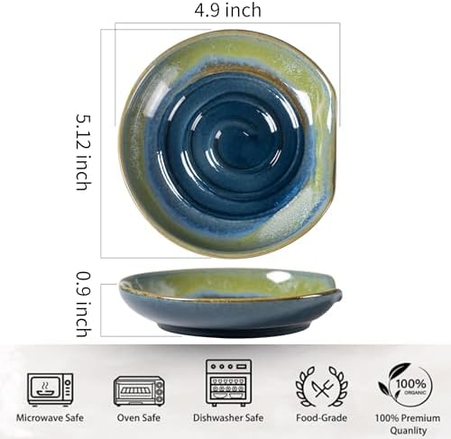 Ceramic Spoon Rest for Stove Top, 5 Inch Spoon Holder for Kitchen
