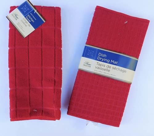 Home Collection Red Kitchen Linen Bundle Package Oven Mitts (2) Pot