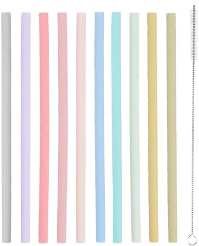 Silicone Straws Reusable Drinking Straw Pack-of-6 Soft Beverage Water