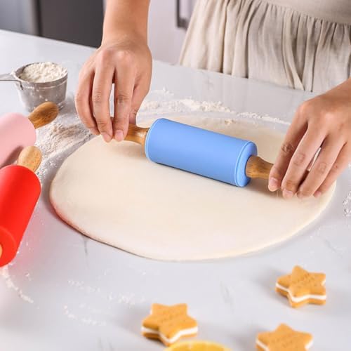 Silicone Rolling Pin Set Baking Dough Tools 4pcs for Children