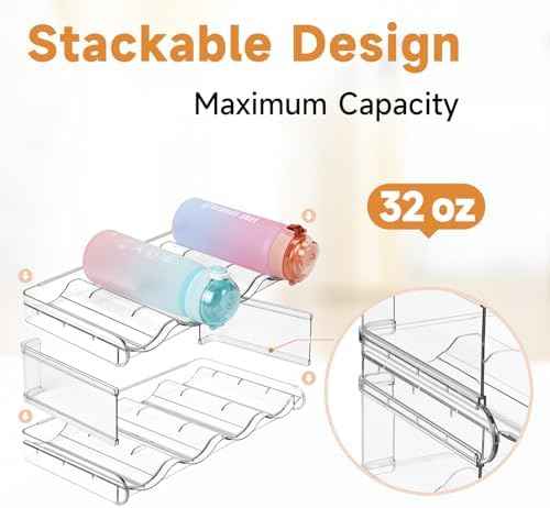 Stackable Water Bottle Organizer Large Compartment Water Bottle Holder