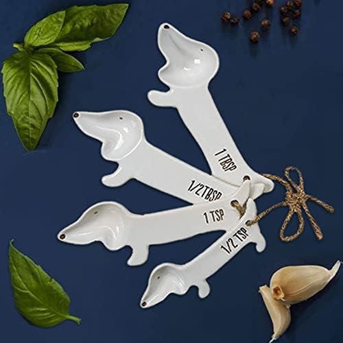 VOTUM Dachshund Measuring Spoons, Ceramic, Set of 4, Dog Lover Gifts