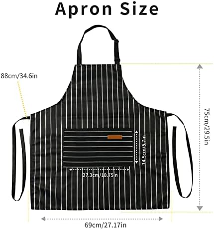 Tosewever 2 Pieces Kitchen Cooking Aprons, Cotton Polyester Blend
